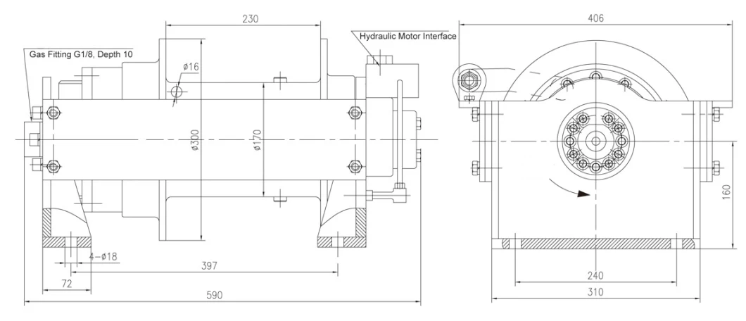 Yjp068 Small Size Hydraulic Pulling Winch 5ton 6ton Manufacturers